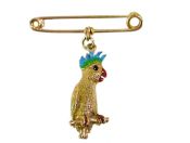 Enamel Parrot Brooch
