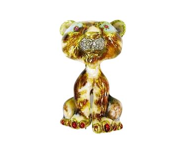 Enamel Tiger Cub Brooch
