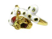 Enamelled Panther Ring