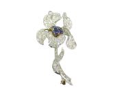 Diamond Floral Brooch