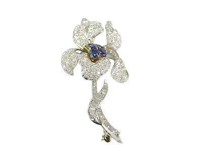 Diamond Floral Brooch