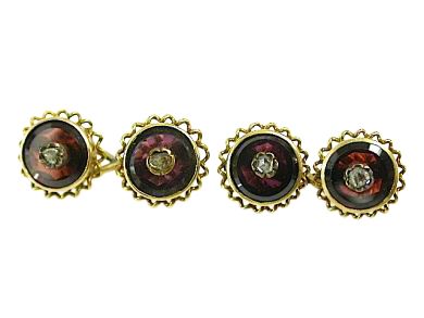 Vintage Garnet and Diamond Cufflinks