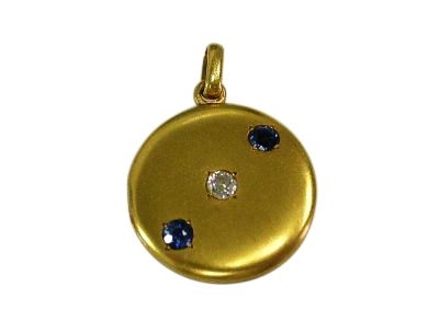 Vintage Diamond and Sapphire Gold Locket