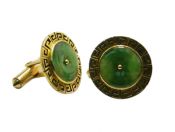 Greek Key Jade Cufflinks