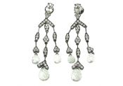 Green Quartz and Diamond Drop Earrings