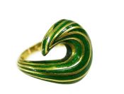 Green Swirl Enamel Ring