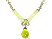 Vintage Lemon Quartz and Diamond 18kt Necklace