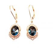 Modern Blue Topaz and Diamond Earrings