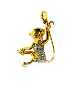 Modern Diamond Monkey Pendant
