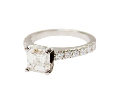 Modern Emerald Cut Diamond Ring