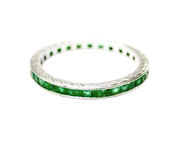 Modern Emerald Eternity Band