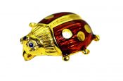 Modern Enamel Ladybug 18kt Brooch