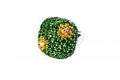 Modern Green Garnet Citrine Diamond Ring