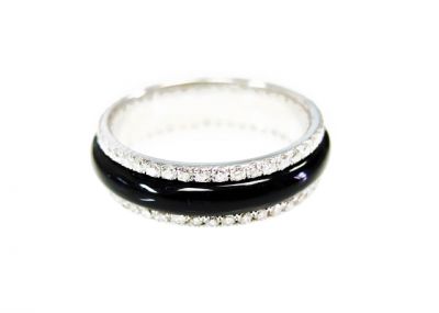 Modern Onyx and Diamond Eternity Band