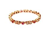 Modern Pink Sapphire and Diamond Eternity Band