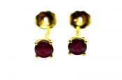 Modern Ruby Stud Earrings