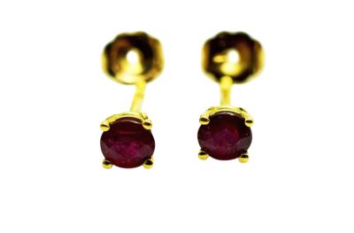 Modern Ruby Stud Earrings