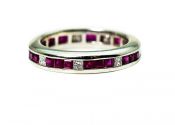 Modern Ruby and Diamond Eternity Band