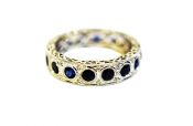 Modern Sapphire and Diamond Eternity Ring