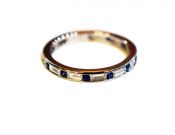 Modern Sapphire and Diamond Eternity Band