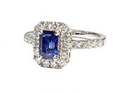 Modern Sapphire and Diamond Ring
