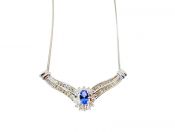 Modern Tanzanite Diamond Necklace