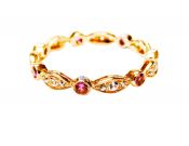 Modern White and Pink Sapphire Eternity Band
