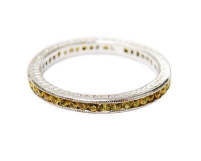 Modern Yellow Sapphire Eternity Band