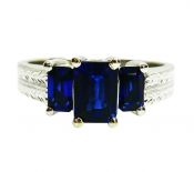 Modern  3 Sapphire Ring