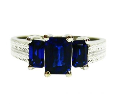 Modern  3 Sapphire Ring