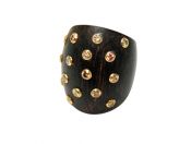 Modern Diamond and Ebony Ring