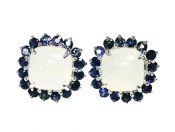 Moonstone and Sapphire Earrings