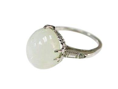 Vintage Moonstone and Diamond Ring