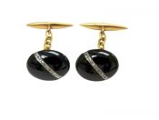 Onyx and Diamond Cufflinks