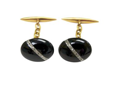 Onyx and Diamond Cufflinks