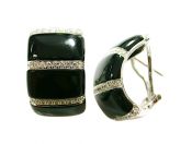 Onyx and Diamond Earrings