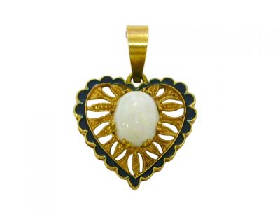 Vintage 2.46ct Heart 18kt Pendant 