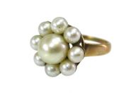Vintage Pearl Cluster Ring