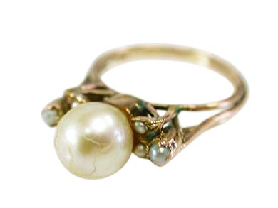 Vintage Cultured Pearl 14kt Ring