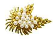Vintage Pearl and Diamond Brooch