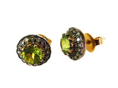 Vintage 1.73ct Peridot 18kt Earrings