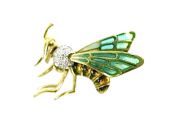 Vintage Diamond Wasp Brooch
