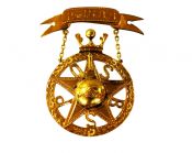 Pride of Israel Sick Benefit Society Good Service Medallion Brooch