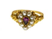 Victorian Ruby and Seed Pearl Ring