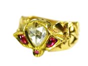 Custom Made Diamond and Enamel Ring
