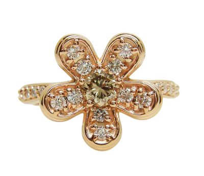 Rose Gold Floral Ring