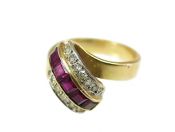 Retro Ruby and Diamond Ring