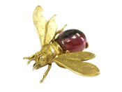 Ruby Wasp Brooch