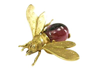 Ruby Wasp Brooch