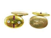 Vintage Ruby and Diamond Cufflinks